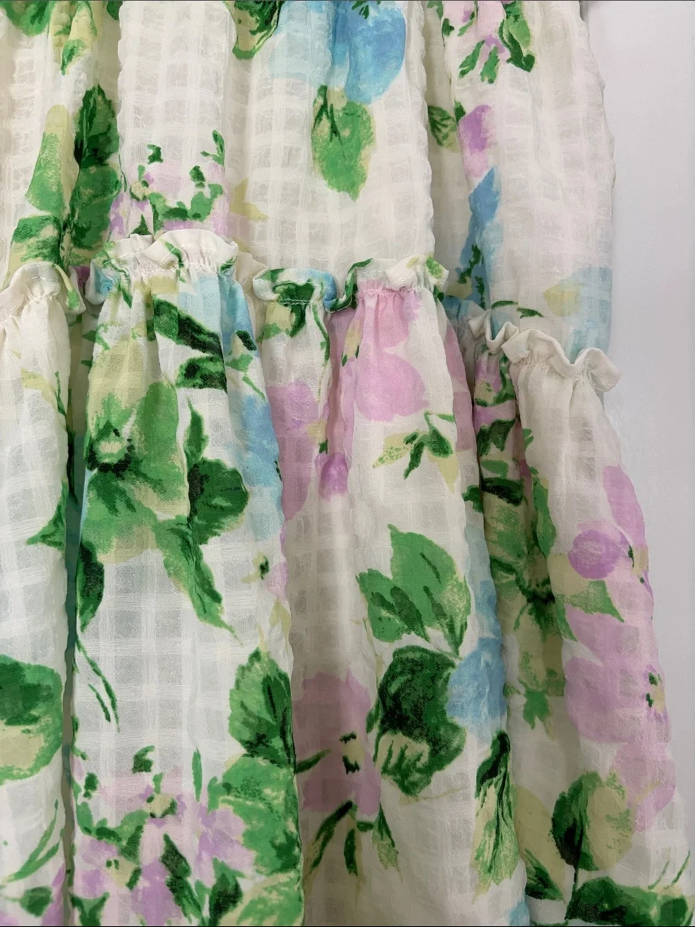 Old Navy Cream Floral Sundress with Pink, Blue & Green
